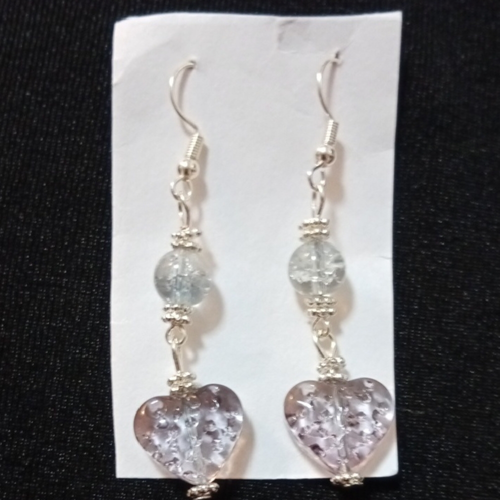 Elegant Handmade Silver Heart Drop Earrings
